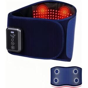 Cordless Back Massager Belt, Red Light Therapy Massage Belt, 5 Heating Levels